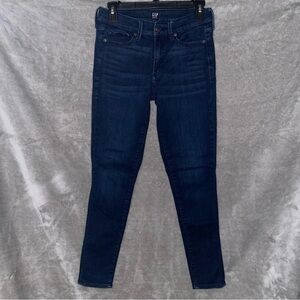 Gap True Skinny Dark Wash Jeans Size 4 27 Regular Stretch Denim Mid-Rise